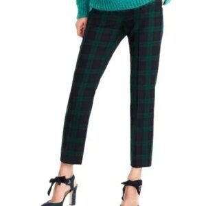 NEW J.Crew Martie slim crop pant in stretch wool blackwatch plaid Sz 4